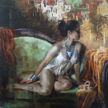 Картина под названием "Sphinx" - Sylvie Julkowski-Egard, Подлинное произведение искусства, Масло