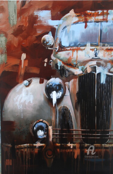 绘画 标题为“Packard 120” 由Sylvie Julkowski-Egard, 原创艺术品, 油 安装在木质担架架上