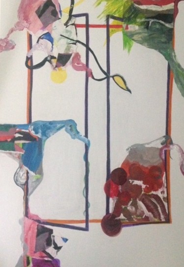 Peinture intitulée "A travers la fenêtre" par Sylvie Kablan, Œuvre d'art originale, Acrylique