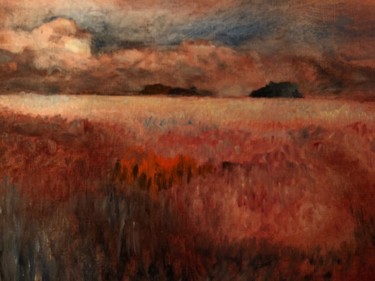 Painting titled "Journée de canicule" by Sylvie Lamande, Original Artwork, Oil