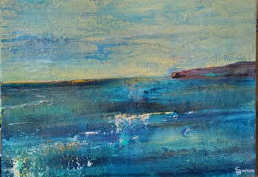 Peinture intitulée "La mer" par Sylvie Le Boulh, Œuvre d'art originale, Acrylique