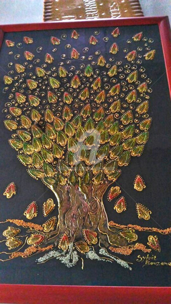 Collages intitolato "L'arbre" da Sylvie Léandre, Opera d'arte originale