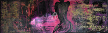 Peinture intitulée "En rose et noir" par Sylvie Léandre, Œuvre d'art originale, Acrylique