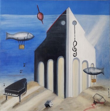 Pittura intitolato "Yélove sub-marine" da Sylvie Ledur, Opera d'arte originale, Olio