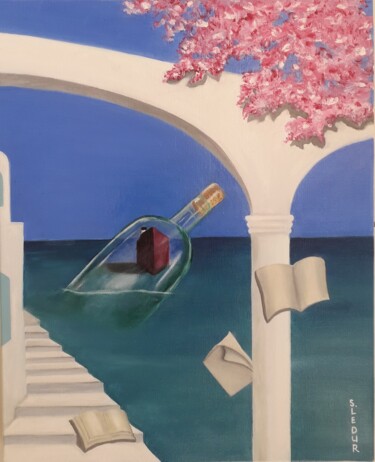 Peinture intitulée "Imaginer, c'est mar…" par Sylvie Ledur, Œuvre d'art originale, Huile