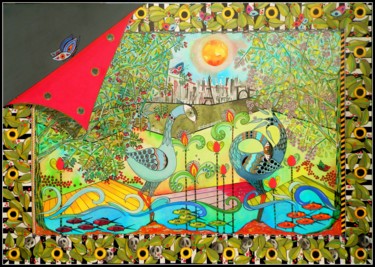 Рисунок под названием "Carton Tapisserie A…" - Sylvie Lohmann, Подлинное произведение искусства, Чернила