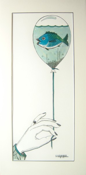 ""La légèreté d'une…" başlıklı Resim Sylvie Lohmann tarafından, Orijinal sanat, Mürekkep Karton üzerine monte edilmiş