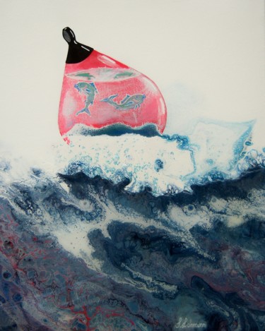 Peinture intitulée ""Les Pensées à flot"" par Sylvie Lohmann, Œuvre d'art originale, Acrylique