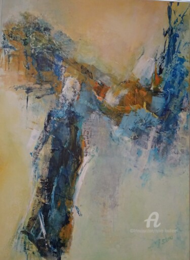 Painting titled "contemplation- Réf…" by Sylvie Loudieres, Original Artwork, Acrylic Mounted on Wood Stretcher frame