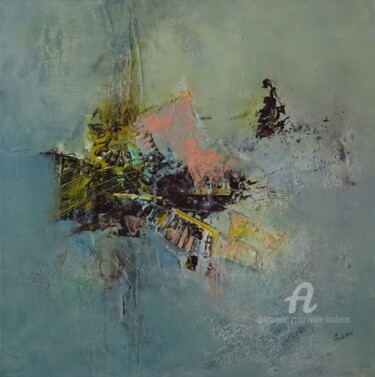 Painting titled "Sans titre Réf G14…" by Sylvie Loudieres, Original Artwork, Acrylic Mounted on Wood Stretcher frame