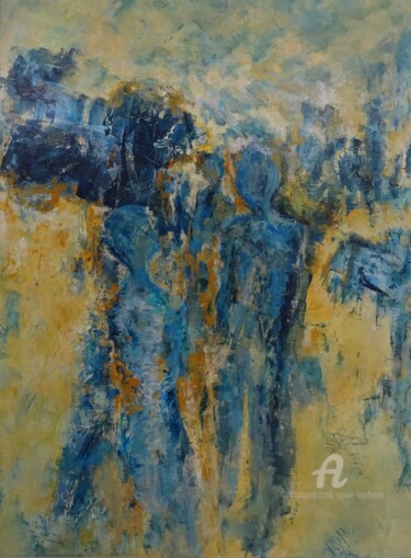 Картина под названием "Rencontre" - Sylvie Loudieres, Подлинное произведение искусства, Акрил Установлен на Деревянная рама…