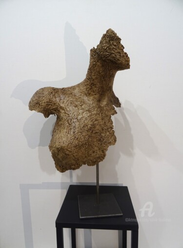 Skulptur mit dem Titel ""Jade "" von Sylvie Loudieres, Original-Kunstwerk, Papier