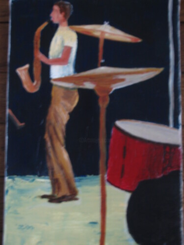 Peinture intitulée "Le Joueur de Jazz" par Sylvie Lucas, Œuvre d'art originale, Acrylique