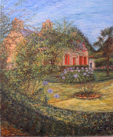 Peinture intitulée "maison brehatine" par Sylvie Ollivier, Œuvre d'art originale, Huile