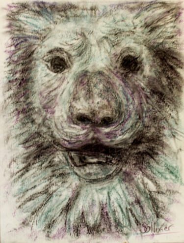 Dessin intitulée "le lion de venise" par Sylvie Ollivier, Œuvre d'art originale, Pastel