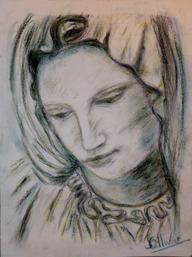 Drawing titled "etude de statue de…" by Sylvie Ollivier, Original Artwork, Graphite