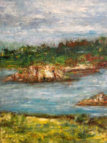 Peinture intitulée "le kerpont Ile de B…" par Sylvie Ollivier, Œuvre d'art originale, Huile