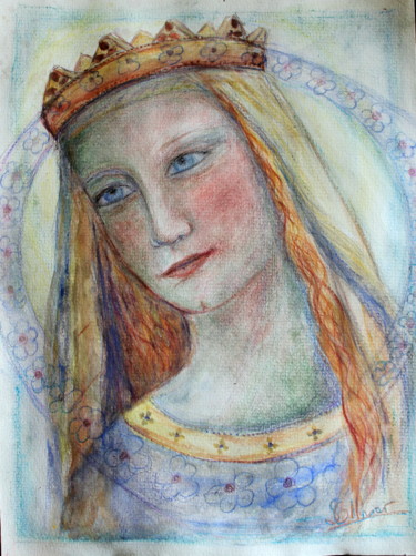 Painting titled "inspiration de vier…" by Sylvie Ollivier, Original Artwork, Watercolor