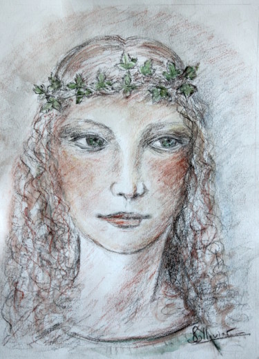 Dessin intitulée "Baco Joven de Léona…" par Sylvie Ollivier, Œuvre d'art originale, Pastel