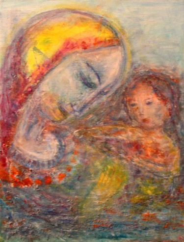 Painting titled "vierge" by Sylvie Ollivier, Original Artwork