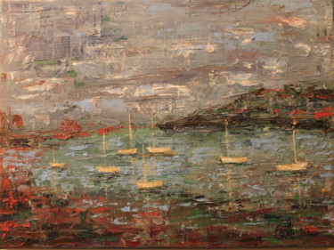 Pintura intitulada "port-zermen40-30.jpg" por Sylvie Ollivier, Obras de arte originais, Óleo
