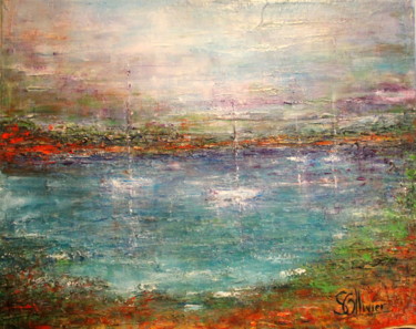 Pintura intitulada "paysage breton" por Sylvie Ollivier, Obras de arte originais, Óleo