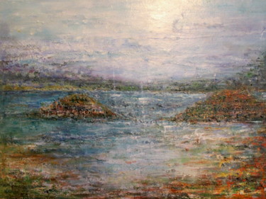 Peinture intitulée "mer bretonne" par Sylvie Ollivier, Œuvre d'art originale, Huile