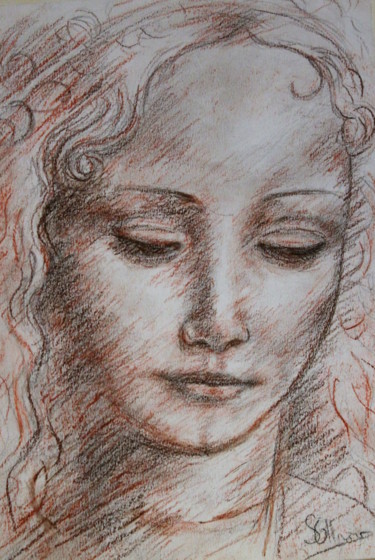 Desenho intitulada "Etude-leonard-de-vi…" por Sylvie Ollivier, Obras de arte originais, Lápis