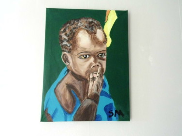 Painting titled "enfant" by Sylvie Mabille, Original Artwork, Acrylic