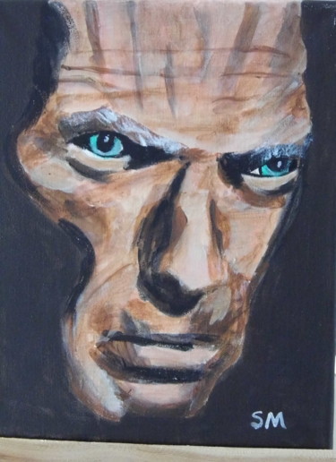Painting titled "Clint Eastwood" by Sylvie Mabille, Original Artwork, Acrylic