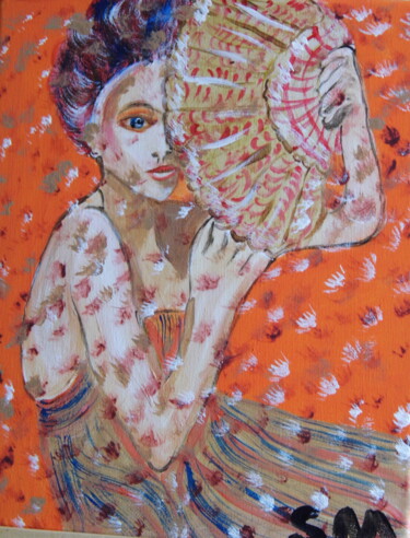 Painting titled "Miss automne" by Sylvie Mabille, Original Artwork, Acrylic