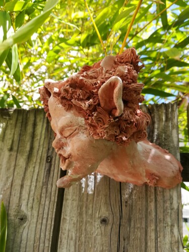Sculpture intitulée "Fils de Pan, Chenap…" par Sylvie Magnien, Œuvre d'art originale, Argile