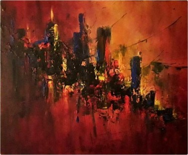 Painting titled "Rouge" by Sylvie Martin, Original Artwork, Acrylic