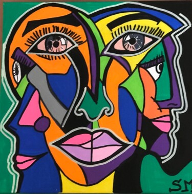 Painting titled "Mme POP ART" by Sylvie Mercadier Cougoule, Original Artwork, Acrylic