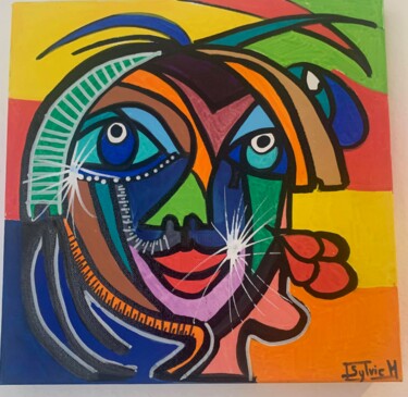 Картина под названием "Tableau colorés, in…" - Sylvie Mercadier Cougoule, Подлинное произведение искусства, Акрил Установлен…