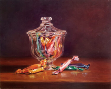 Pintura intitulada "nature morte aux su…" por Sylvie Mespoulhé, Obras de arte originais, Óleo Montado em Armação em madeira