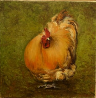 Peinture intitulée "la poule rousse" par Sylvie Mespoulhé, Œuvre d'art originale, Huile
