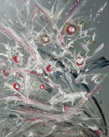 Painting titled "Composition bouquet" by Sylvie Metayer, Original Artwork, Acrylic