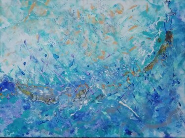 Painting titled "Sous l'ocean" by Sylvie Metayer, Original Artwork, Acrylic