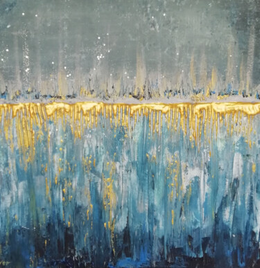 Peinture intitulée "Nuit dorée" par Sylvie Metayer, Œuvre d'art originale, Acrylique