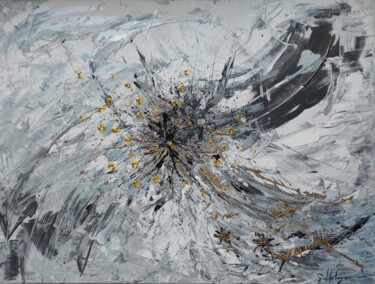 Painting titled "Fleur de pissenlit" by Sylvie Metayer, Original Artwork, Acrylic