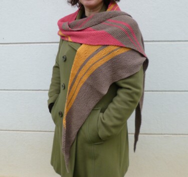 Design titled "Châle, cheich, "Un…" by Sylvie Moussier (La tête en fête), Original Artwork, Scarves & Wraps