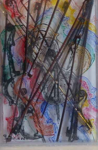 Скульптура под названием "les violons" - Pierre Locci, Подлинное произведение искусства, Пластмасса