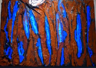 Peinture intitulée "tôle froissée rouil…" par Pierre Locci, Œuvre d'art originale, Acrylique