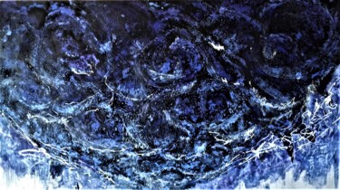 Painting titled "mer force 7" by Pierre Locci, Original Artwork, Acrylic Mounted on Wood Stretcher frame