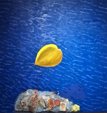 Pintura intitulada "ile poubelle" por Pierre Locci, Obras de arte originais, Acrílico