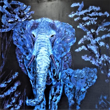Painting titled "ELEPHANT" by Pierre Locci, Original Artwork, Acrylic