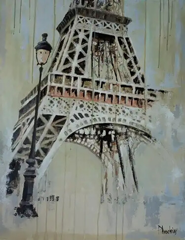 Painting titled "Tour Eiffel" by Sylvie Phrachias, Original Artwork, Gouache