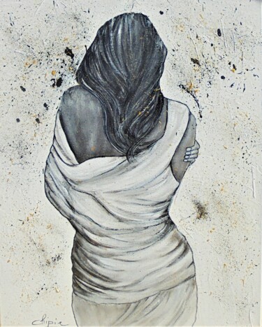 Painting titled "instant féminin" by Sylvie Pinon, Original Artwork, Acrylic Mounted on Wood Stretcher frame