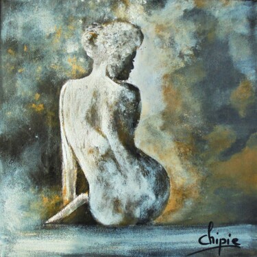 Schilderij getiteld "apparition" door Sylvie Pinon, Origineel Kunstwerk, Acryl Gemonteerd op Frame voor houten brancard